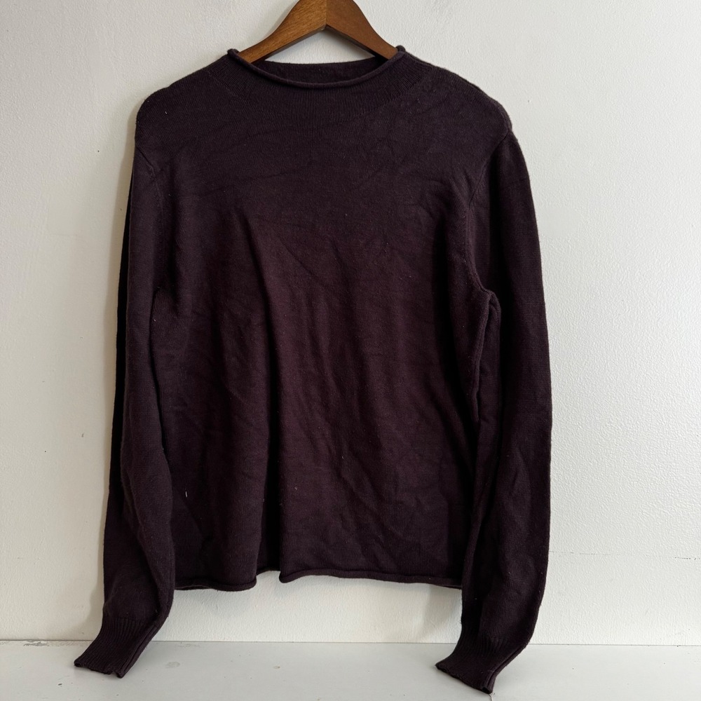 Women's XL Chocolate Brown Sweater Fall Staples Layers Roll Neck